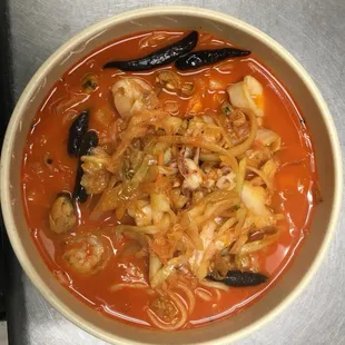 Spicy Seafood Noodle Soup $7.49