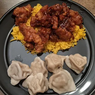 General Tsos &amp; Pork dumplings take-out