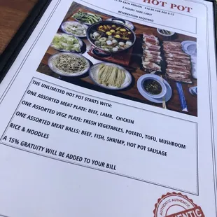 the menu for the dumpling house