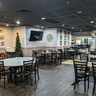 empty restaurant with tables and chairs