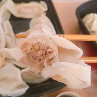 Chicken and corn dumpling