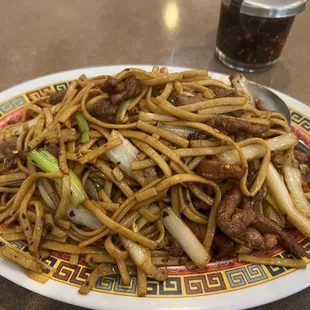 Pork lo mein. Total bill $10.27. I order it spicy.