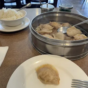 My assorted dumplings.... i ordered the rice as an extra on the side.