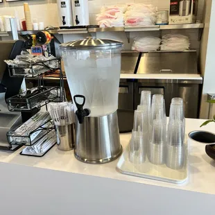 Water and utensils