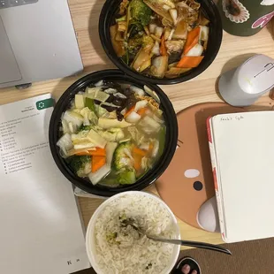 109. Mixed Vegetables with Garlic  106. Braised Tofu with Scallion and Veggie