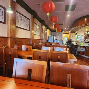 the inside of a restaurant