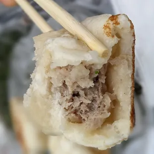 pan fried pork bun (inside)