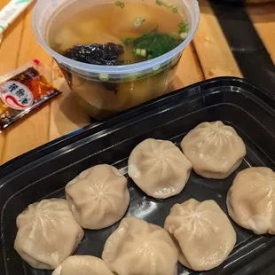 Soup dumplings and wonton soup