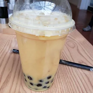 B4. Mango boba milk tea