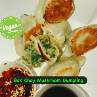 Vegan【Bok Choy Mushroom Dumpling】Order Pickup at DumplingTheNoodle.com