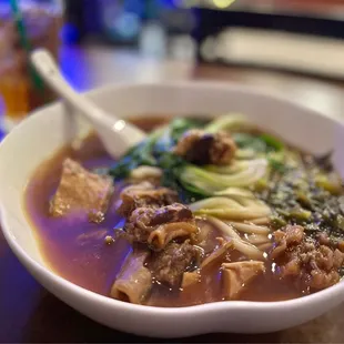 a bowl of soup on a table