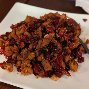 Dry chili chicken