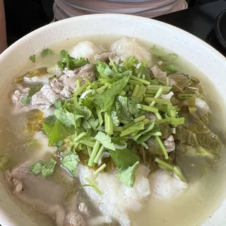 11. Sour Mustard Fish and Lamb Noodle Soup