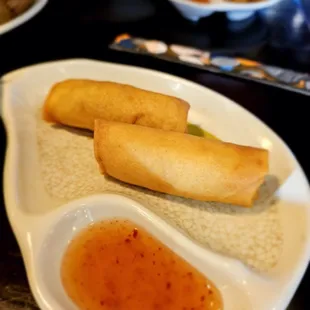Chicken eggrolls.  They were nice and crispy and came with a sweet dipping sauce.