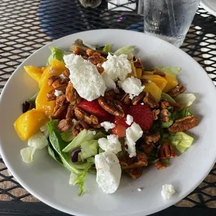 Goat cheese salad with fresh goat cheese instead of fried goat cheese.