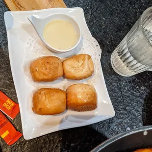 Fried man tou with condensed milk