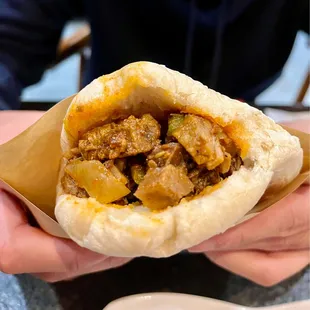 Spicy Cumin Lamb Burger ($4.50) - my bf loooved this. Strong lamb flavor!