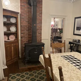 Stove in the dining room