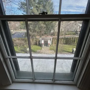 Dirty bathroom window