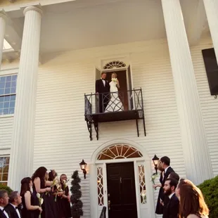 Introduction of the bride and groom from the balcony, www.DuncanEstate.com, www.Facebook.com/Duncan.Estate.SC