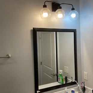 Bathroom Vanity Mirror and Light Fixture