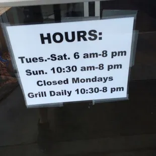Hours of operation