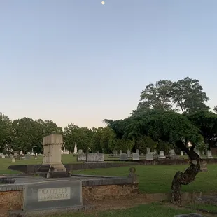 a view of a cemetery