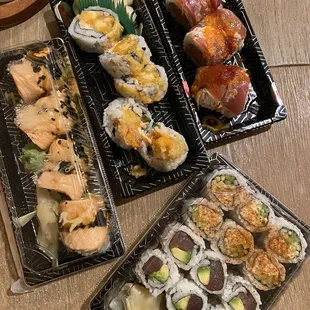 Tuna avocado --excellent Dabomo Roll -great Maguro Madness - v good Sexy roll--top left Baltimore- v good