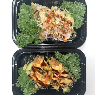 Top: Kani Taco, bottom: Spicy Tuna Taco
