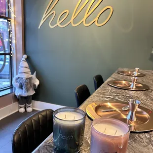 My sister and I made candles.