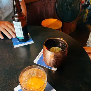 Zipline, Moscow Mule, and an Old Fashioned.