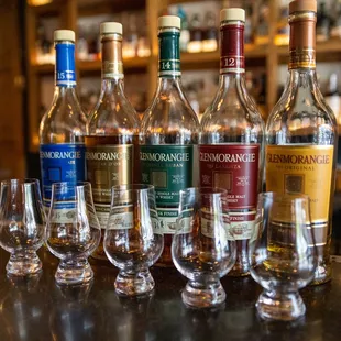 A Glenmorangie Scotch flight