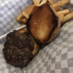 Burger bun a little too toasty