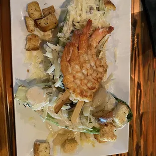 Grilled Caesar with shrimp