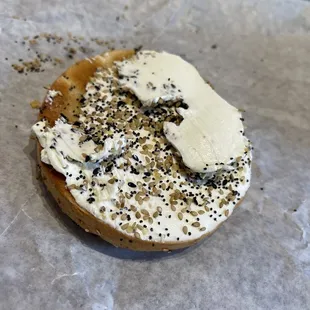 Everything Bagel with everything cream cheese