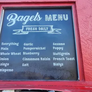 Menu outside on the back/storage building