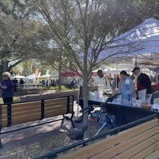 people walking around the market