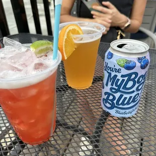 two drinks on a table