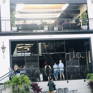 Outside from the front facing the street