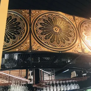 Close up of detail of carousel bar