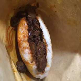 Chinese hamburger with lamb.