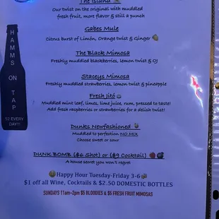 Cocktail Menu