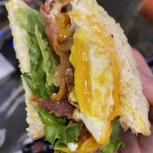 B.B.B.B.B.L.T w/ Runny egg and pepper jack cheese