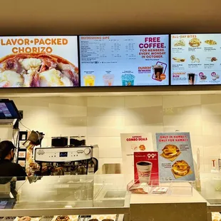 Counter area and menu