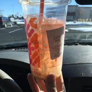 How much ice left after the coffee was gone.