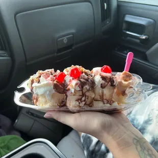 Almost 9 bucks and just a tiny little spoon. Didn&apos;t have normal spoons or just regular chocolate ice cream