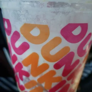 Iced Coffee with Butter Pecan flavor and whipped cream