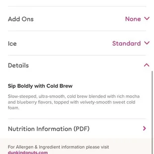 PROOF OF COLD FOAM THAT IS INCLUDED WITH THE DRINK.