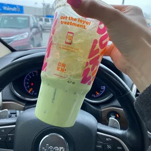 Supposed to a "large" Iced Matcha Latte.