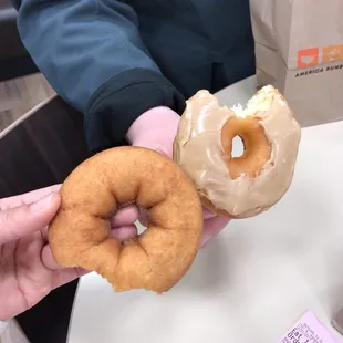 Oops, took a few bites before taking a photo. The donuts were not overly sweet which was great, but there wasn't a lot to choose from.